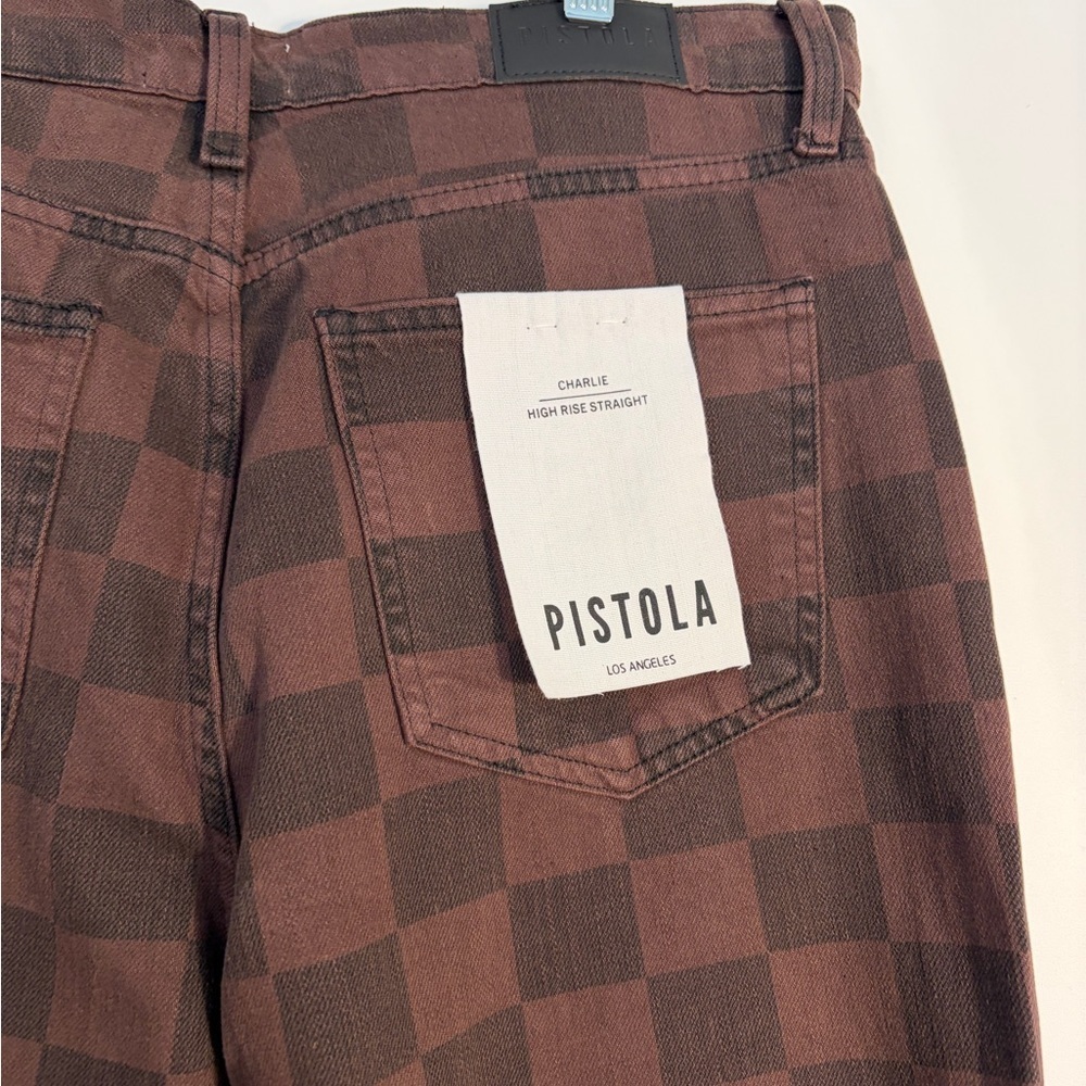 pistola Women's Straight Leg Jeans in Brown Check